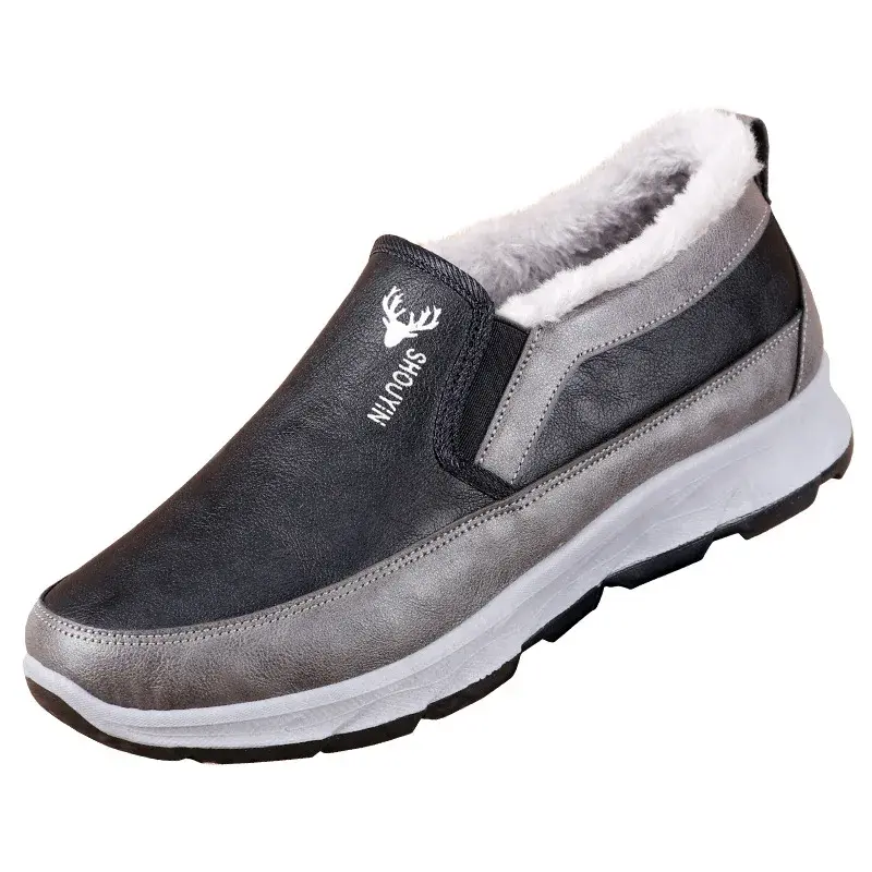 Winter New Waterproof and Snow Proof Men's Snow Boots Old Beijing Cotton Shoes Plush and Thickened Warm Cotton Shoes39-44