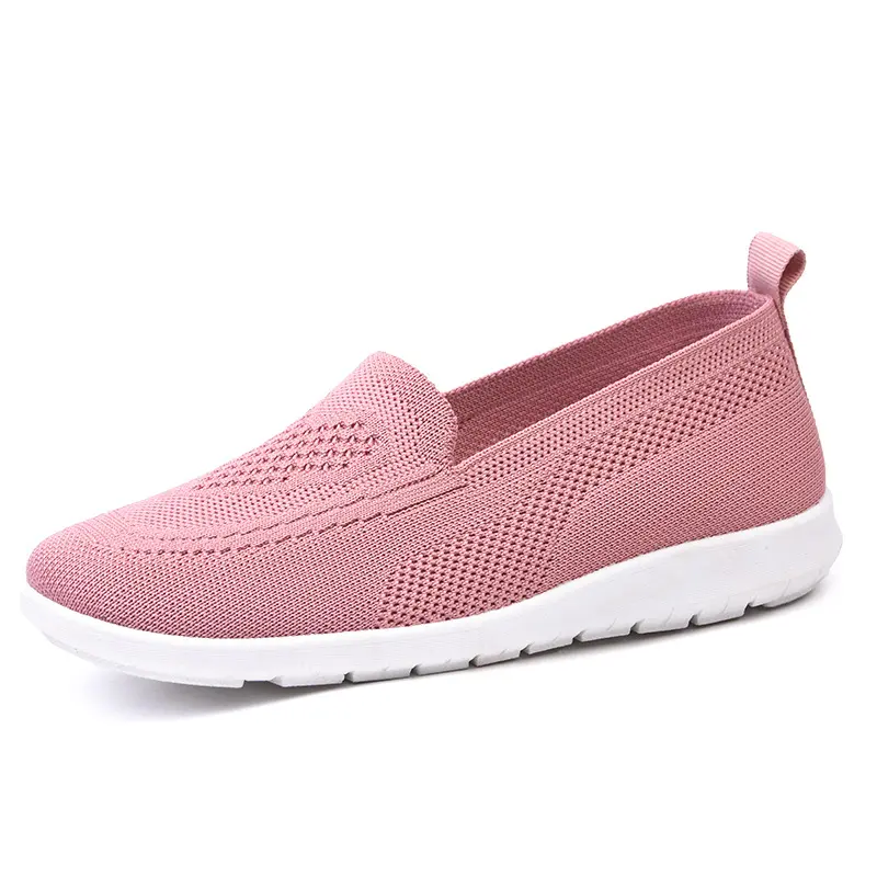 Hot Selling Knitted Flat Sole Single Shoes for Women In Spring and summer 2023 New Style Breathable Casual Shoes for Lazy Women