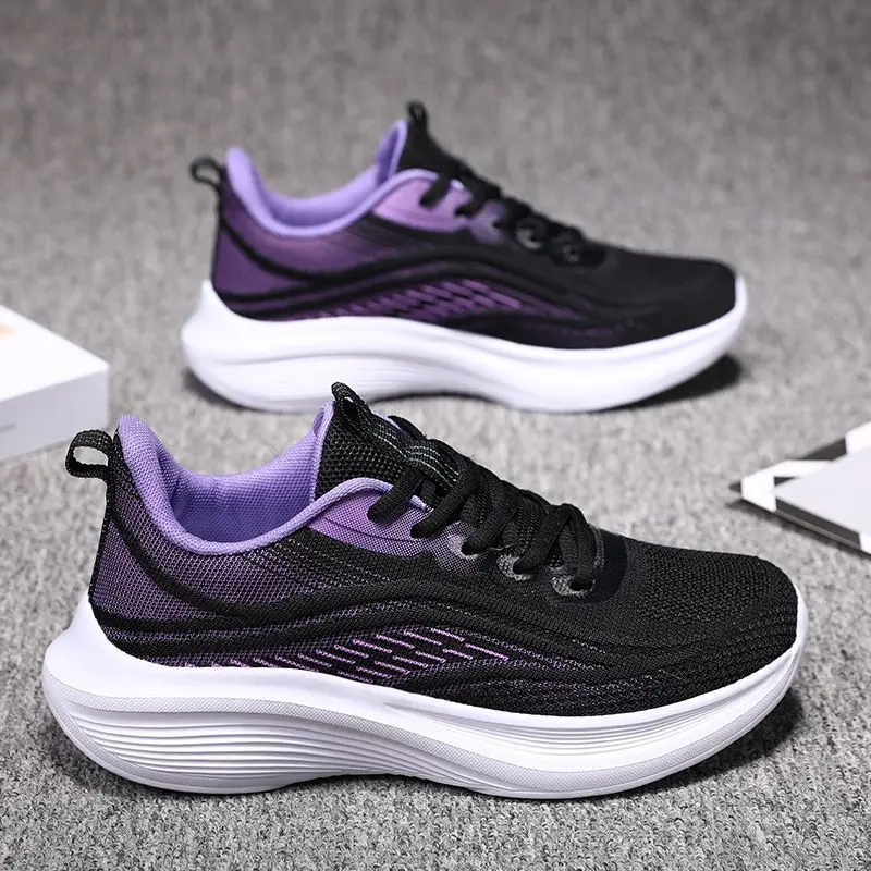 Autumn New Running Shoes Women's Sports Shoes Mesh Anti Slip Breathable Soft Sole Lightweight Casual Shoes