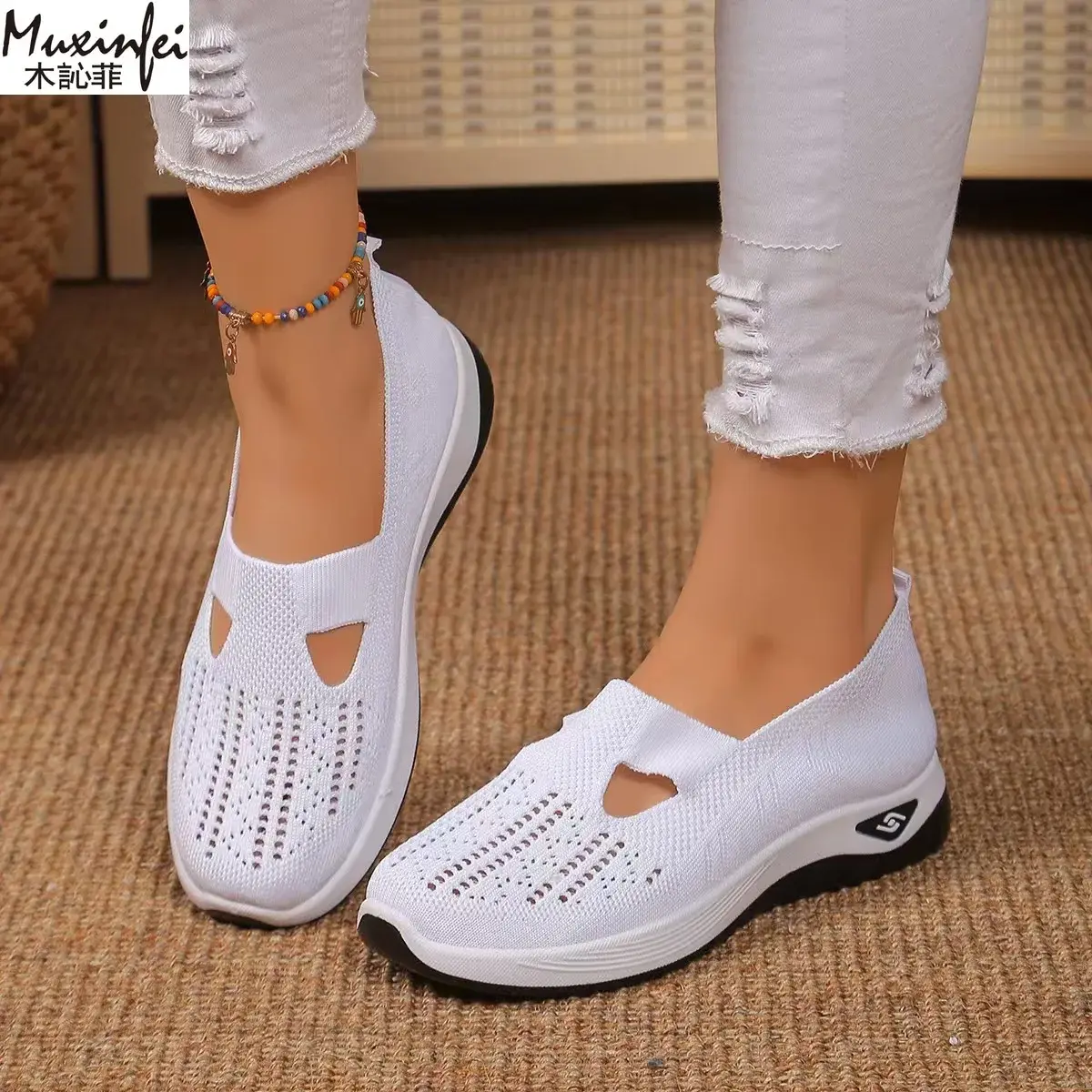 Women's Summer Shoes Breathable Soft Soled One Step  Cloth Large Size Women's Casual Shoes 35-43 Cheap Shoes Clearance