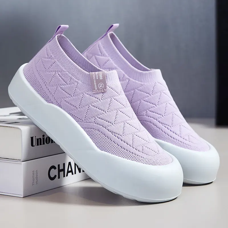 Women's Comfort Mother Shoes Soft PU Sole Breathable Lightweight Casual Walking Shoes Thick Cushion Non-Slip Fashion