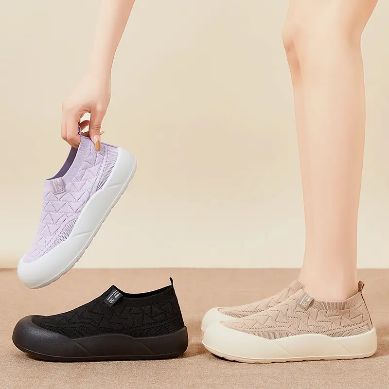 Women's Comfort Mother Shoes Soft PU Sole Breathable Lightweight Casual Walking Shoes Thick Cushion Non-Slip Fashion