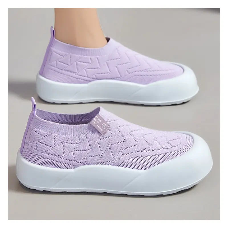 Women's Comfort Mother Shoes Soft PU Sole Breathable Lightweight Casual Walking Shoes Thick Cushion Non-Slip Fashion
