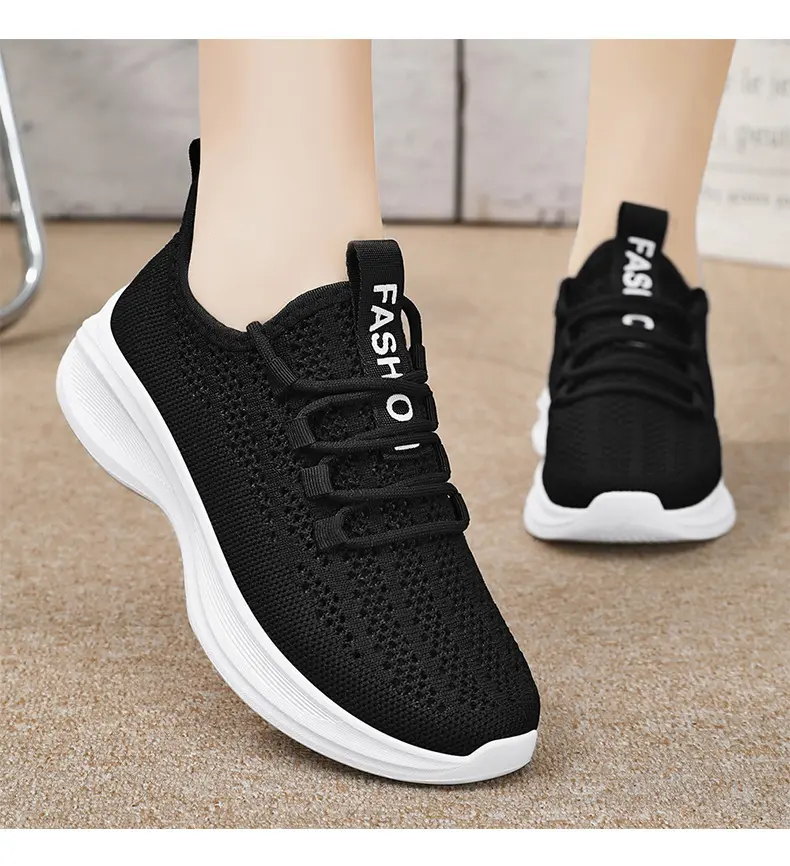 Women's shoes 2024 summer fabric upper breathable casual shoes fashion trend single shoe soft sole sports women's shoes