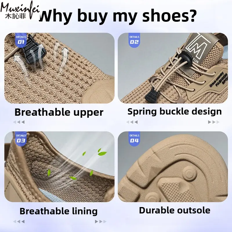 Men's Summer New Casual Sneakers Breathable Mesh Shoes Trendy Soft Soled Comfortable Sports Shoes Cheap Shoes Clearance