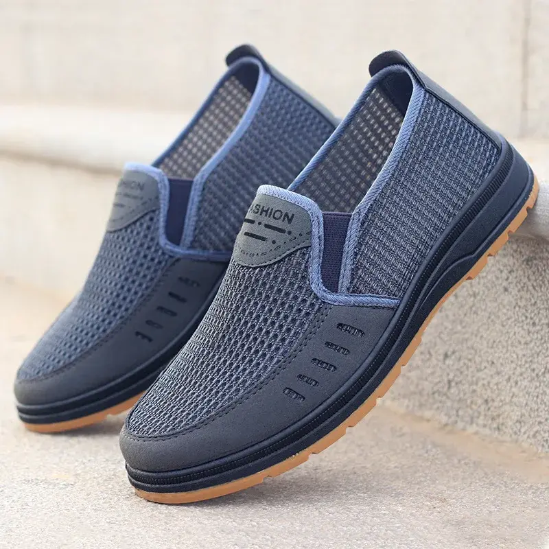 Men's  Shoes Summer Breathable Mesh Slip-On Dad/Elderly Shoes Non-Slip Orthopedic Comfort Lightweight Canvas Shoes