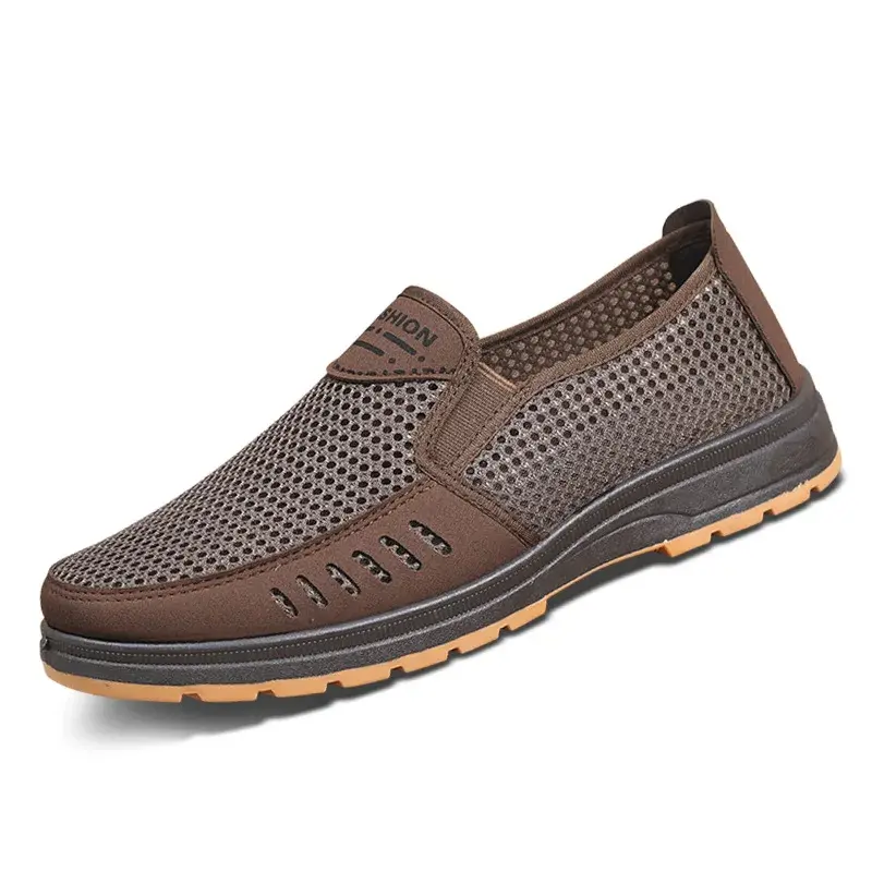 Men's  Shoes Summer Breathable Mesh Slip-On Dad/Elderly Shoes Non-Slip Orthopedic Comfort Lightweight Canvas Shoes