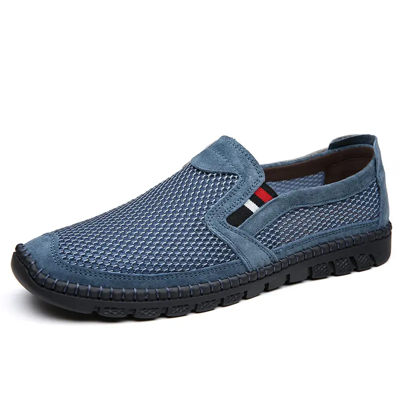 Summer breathable men's shoes, mesh breathable flat shoes, non slip comfortable men's shoes, oversized 38-46 men's flat shoes