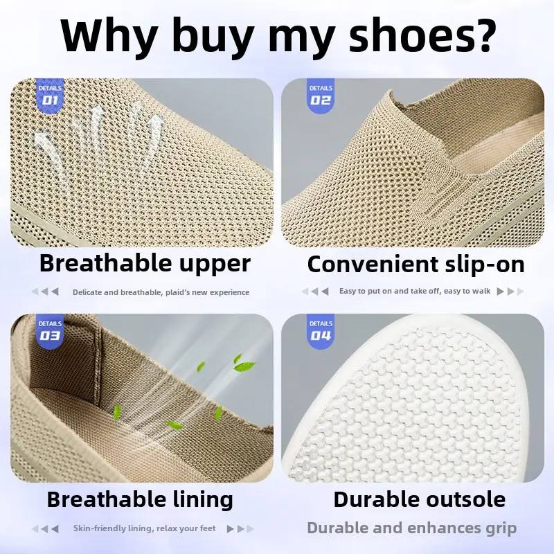 Men's Spring New Knitted Breathable Single Shoes, Dad's Shoes, Men's Casual Shoes, Comfortable Men's Shoes  sneakers