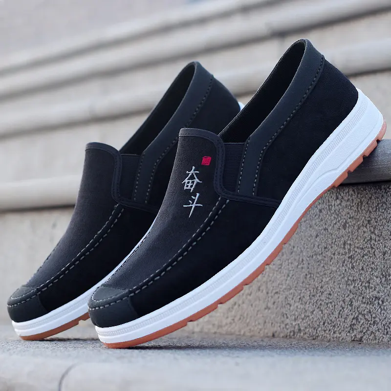 2025 Summer New Men's Bean Shoes Breathable Cloth Shoes Lightweight Wear Resistant Feet Versatile Casual Work Shoes