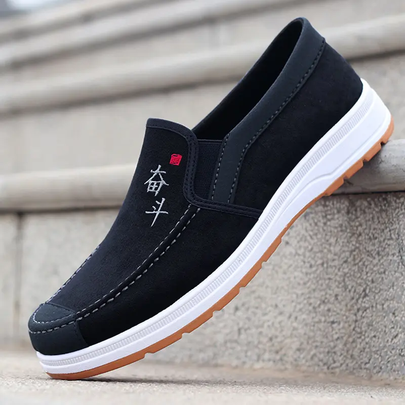 2025 Summer New Men's Bean Shoes Breathable Cloth Shoes Lightweight Wear Resistant Feet Versatile Casual Work Shoes