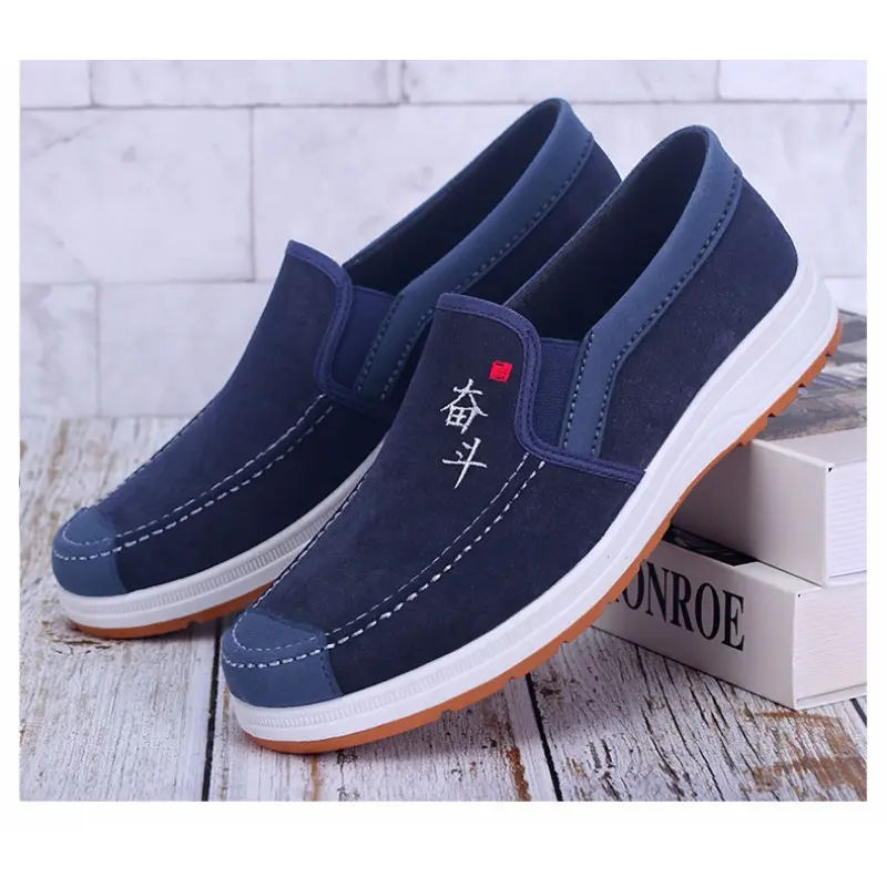 2025 Summer New Men's Bean Shoes Breathable Cloth Shoes Lightweight Wear Resistant Feet Versatile Casual Work Shoes