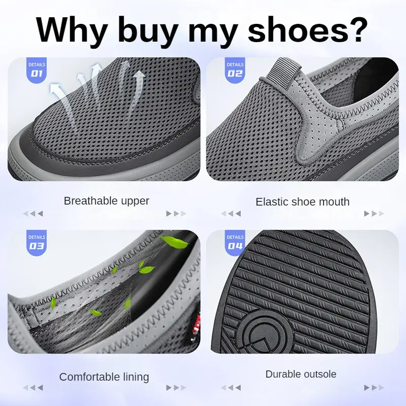 Men's mesh shoes 2024 summer new solid color versatile single shoe breathable soft sole lightweight casual shoes