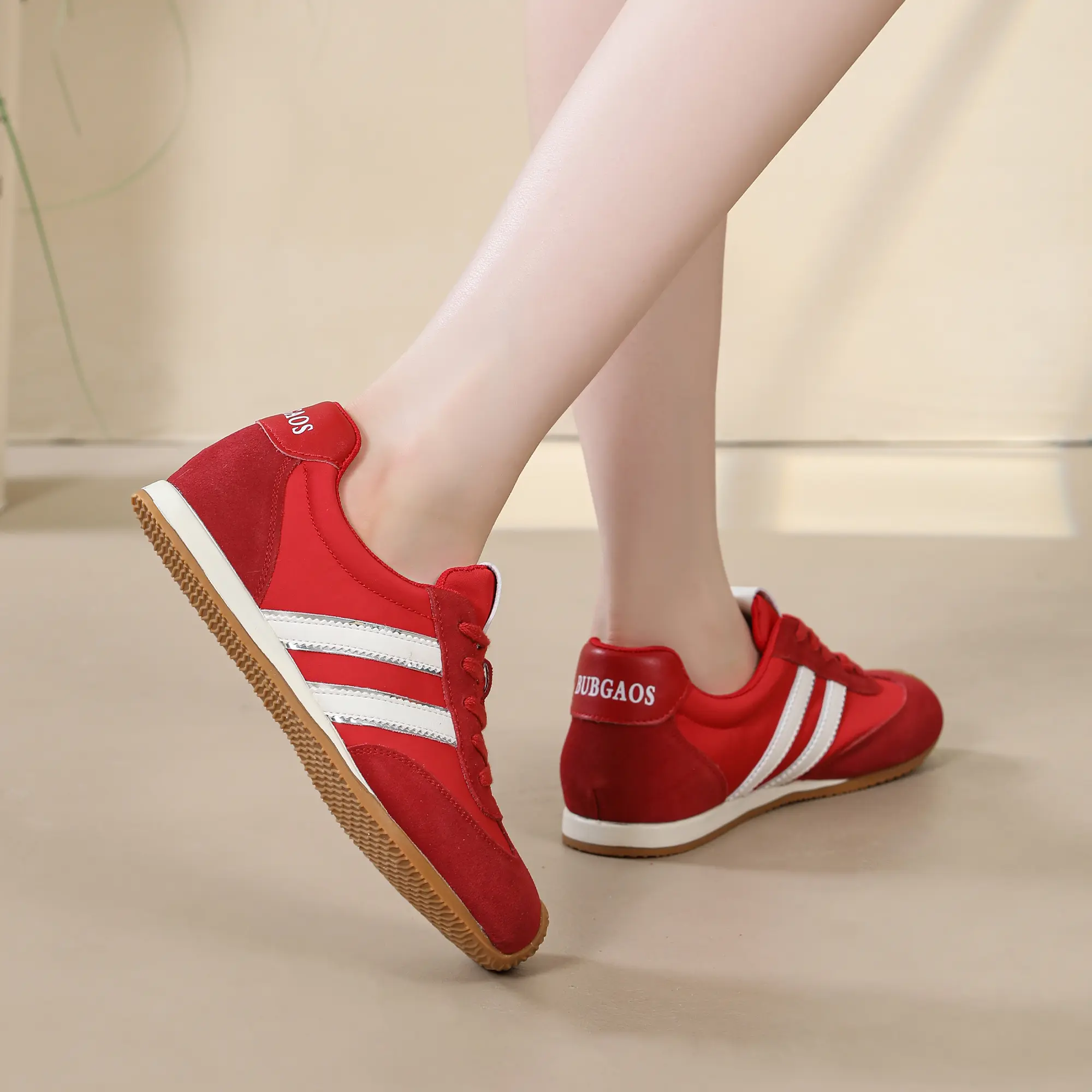 Comfortable Girl's Sweet StyleBallet Flats Genuine Leather Women's Shoes  Pink Forrest Gump Retro Design Summer Casual Shoes