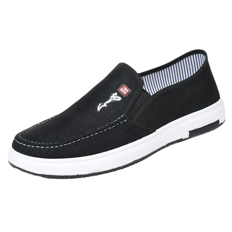 Men's Canvas Shoes with Soft Soles Casual Breathable Comfortable Sliding Sleeves Men's Cloth Shoes Men's Oxford Sneakers