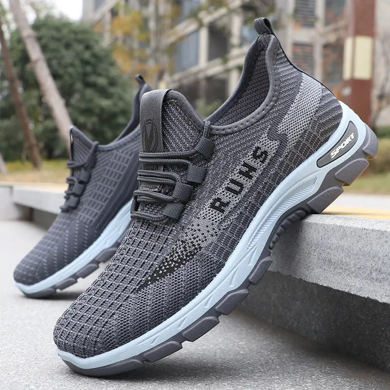 2025 Spring Men's Loose Sports Shoes Polyurethane Breathable Mesh Lightweight Outdoor Anti slip Wear resistant Casual Shoes