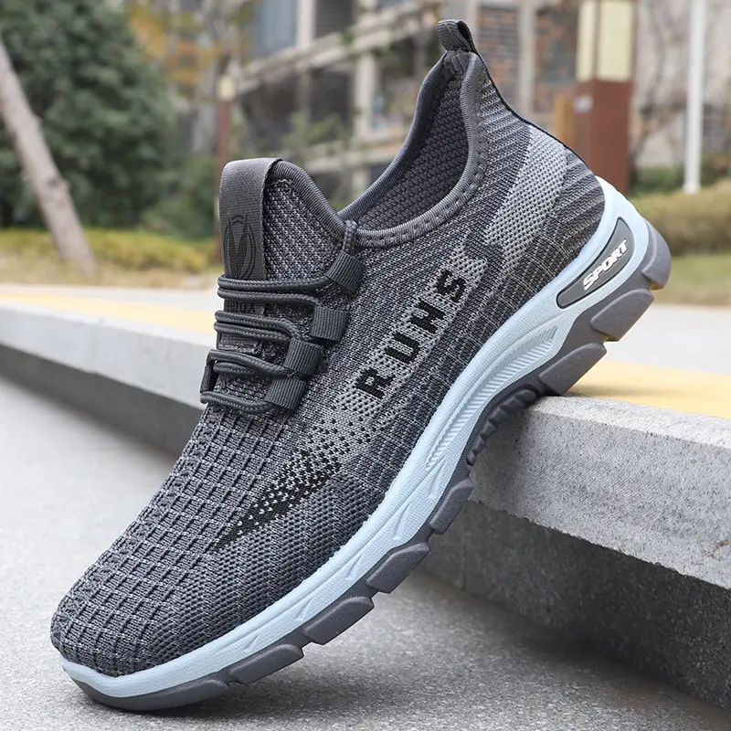 2025 Spring Men's Loose Sports Shoes Polyurethane Breathable Mesh Lightweight Outdoor Anti slip Wear resistant Casual Shoes