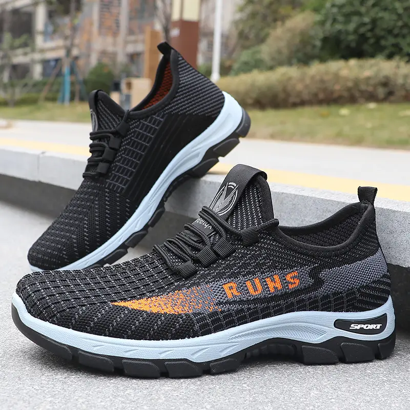 2025 Spring Men's Loose Sports Shoes Polyurethane Breathable Mesh Lightweight Outdoor Anti slip Wear resistant Casual Shoes