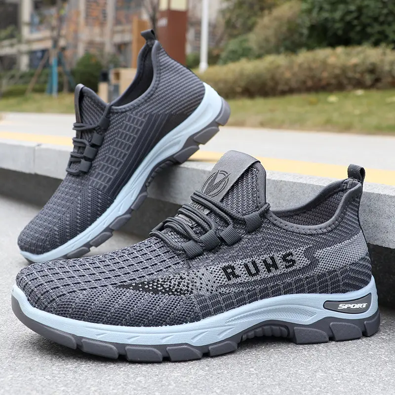 2025 Spring Men's Loose Sports Shoes Polyurethane Breathable Mesh Lightweight Outdoor Anti slip Wear resistant Casual Shoes