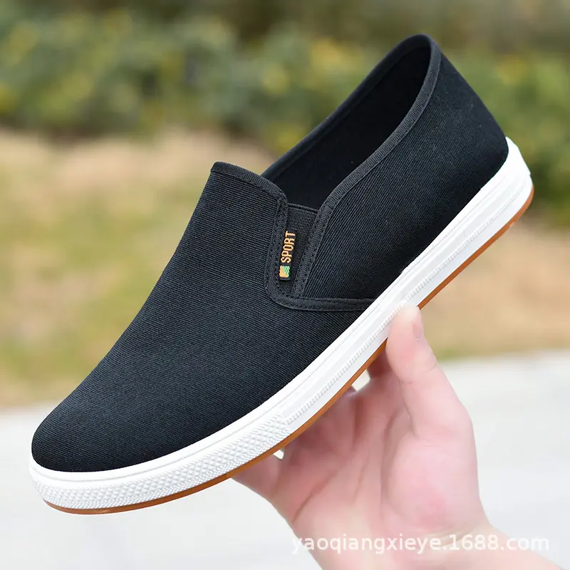 ​Men's Canvas Sneakers Casual Slip-On Vulcanized Lightweight Flat Shoes Affordable Free Shipping​