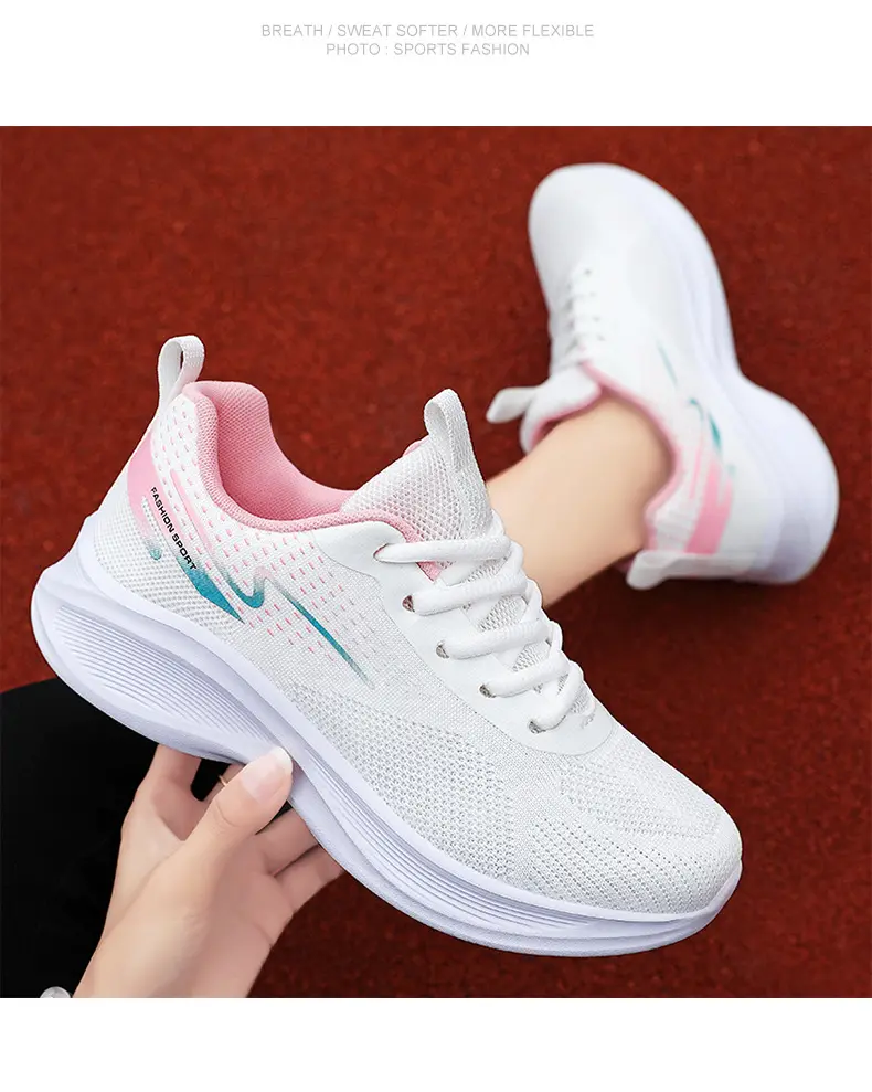 Female Shoes 2025 Spring New Running Shoes Soft Sole Comfortable and Breathable Mesh Sports Shoes Female women