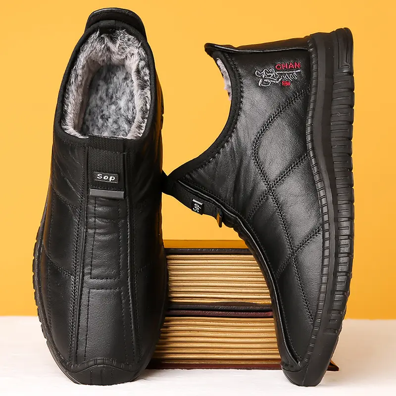 2025 Winter Men's Cotton Shoes Warm, Velvet, Waterproof, Anti slip, Thickened Walking Boots, Extra Large Size 38-48 mens shoes