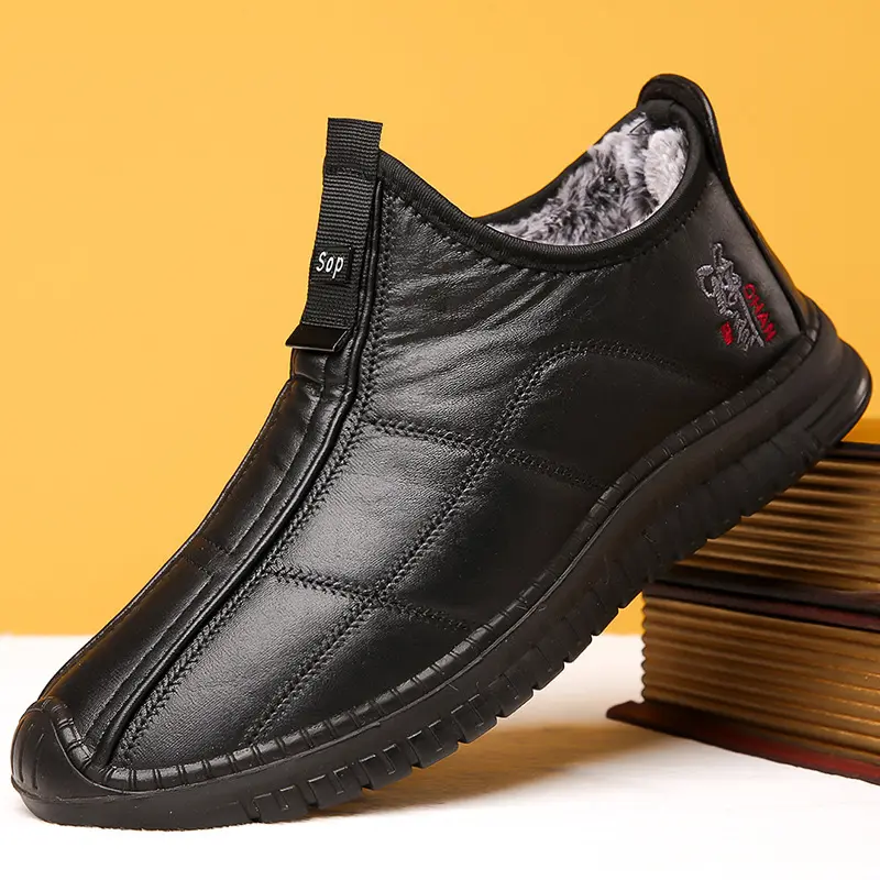 2025 Winter Men's Cotton Shoes Warm, Velvet, Waterproof, Anti slip, Thickened Walking Boots, Extra Large Size 38-48 mens shoes