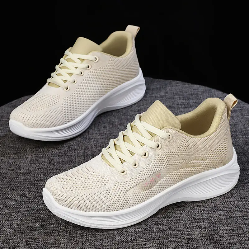 High Appearance Level Thick Sole Increase Mesh Lace-up Fashion All Comfortable Non-slip Breathable Sports Women's Single Shoes