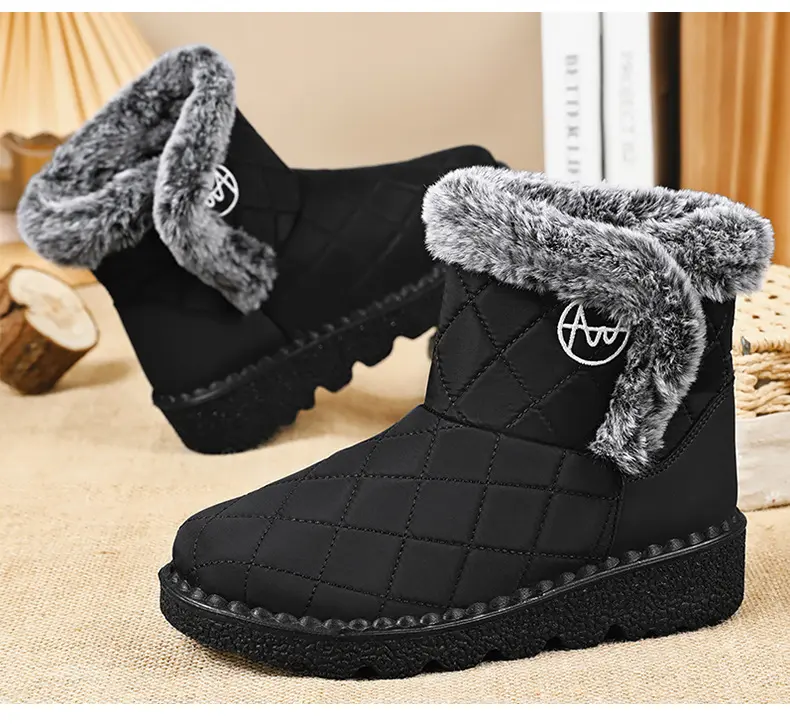 Women's Winter Boots Fashion Midsole Paired with Soft Thick Warm and Comfortable Cotton Middle Cylinder Women's Boot