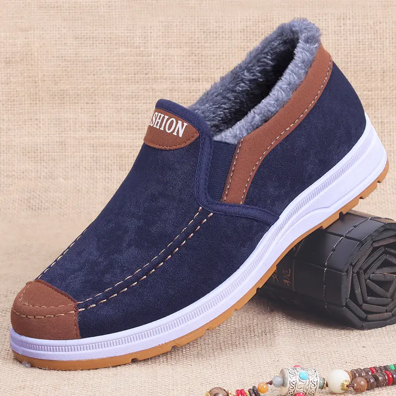 Men's boots, snow casual, unisex boots, men's winter shoes, men's fashionable ankle boots, plush and thickened men's work shoes