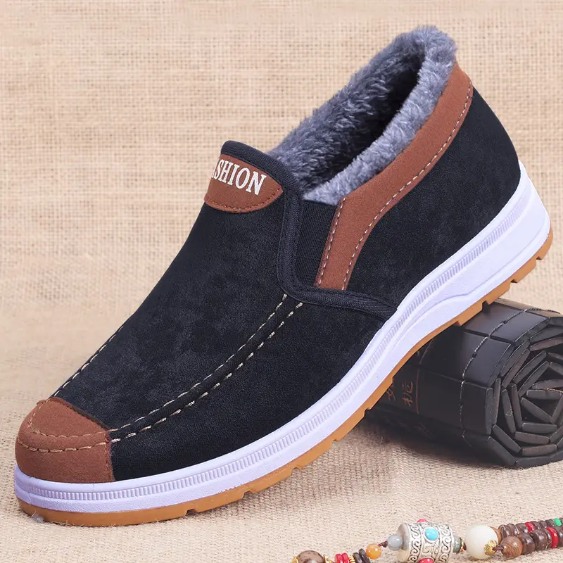 Men's boots, snow casual, unisex boots, men's winter shoes, men's fashionable ankle boots, plush and thickened men's work shoes