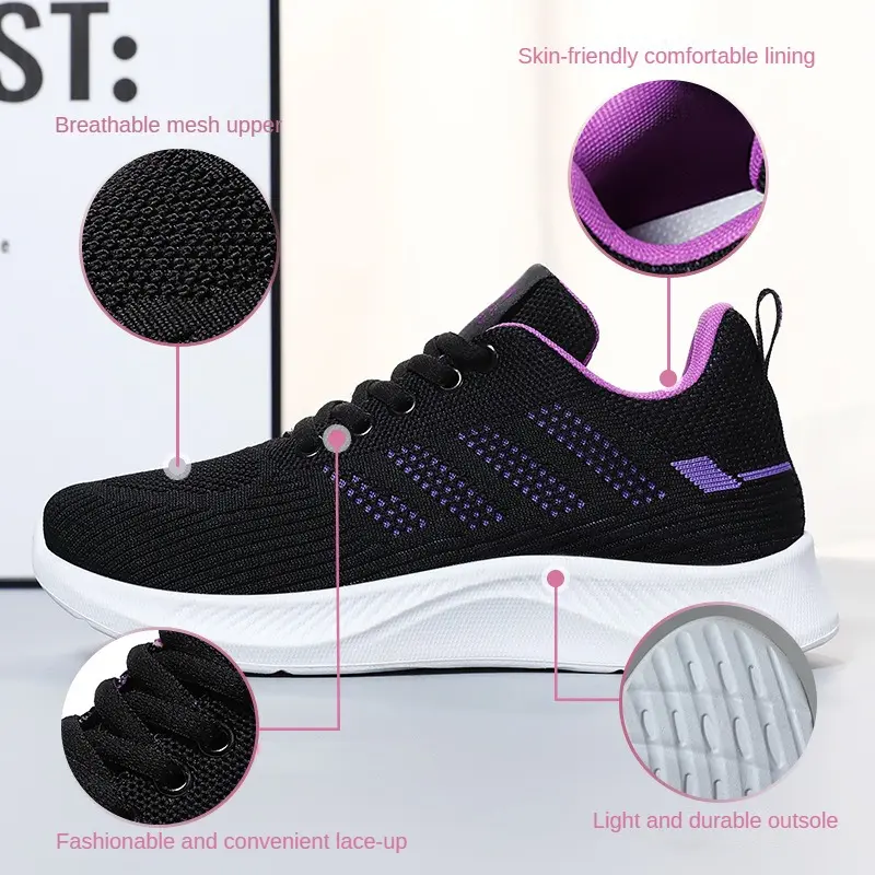 Women's casual soft sole sports shoes, breathable single-sided mesh shoes, mom's , running shoes, women's sneakers