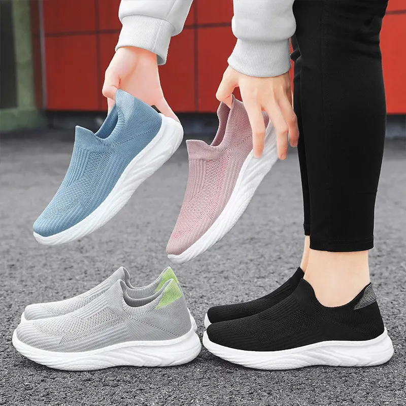 Unisex 2025 Spring and Autumn New Leisure Breathable Sports Running Shoes Soft Sole Lazy Shoes Korean Style Trendy Single Shoes