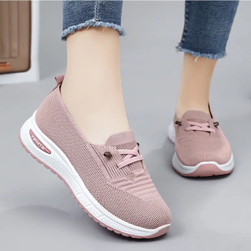 Women's casual shoes, fashionable and breathable walking flat shoes, sports shoes, 2025 gym vulcanized shoes, pink women's shoes
