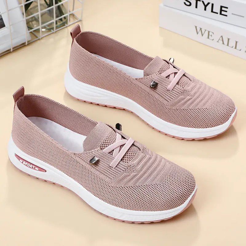 Women's casual shoes, fashionable and breathable walking flat shoes, sports shoes, 2025 gym vulcanized shoes, pink women's shoes