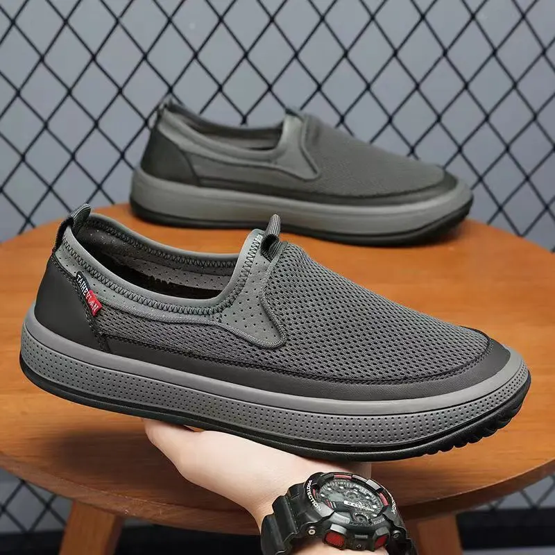 2024 Summer New Old Beijing Cloth Shoes, Men's Mesh Breathable Sports Shoes, Step on Dad's Shoes, Men's Shoes