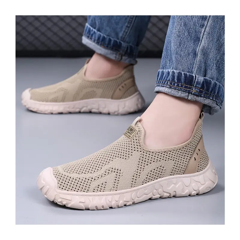 Summer Men's Shoes New Breathable and Odorless Mesh  Men's Sneaker Shoes Lazy Versatile Men's Single Shoes Sale