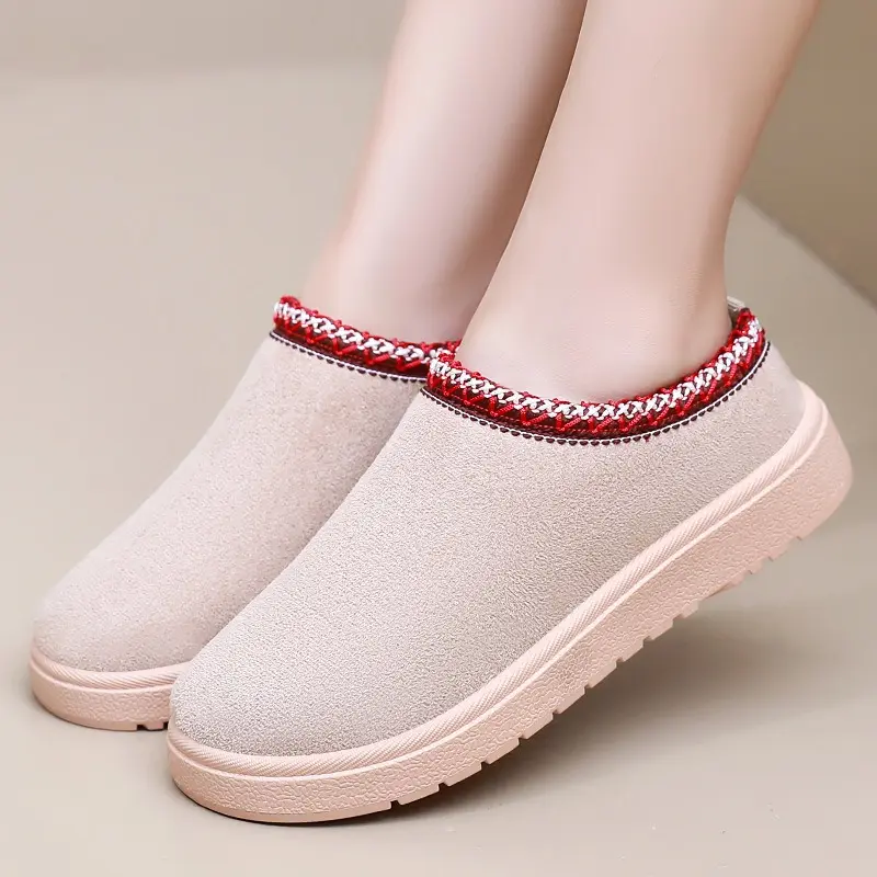 Snow Boots for Women Winter Thick Cotton Boots  Fleece Soft Soles for Comfortable Cotton Slippers Caps for Women's Short Boots