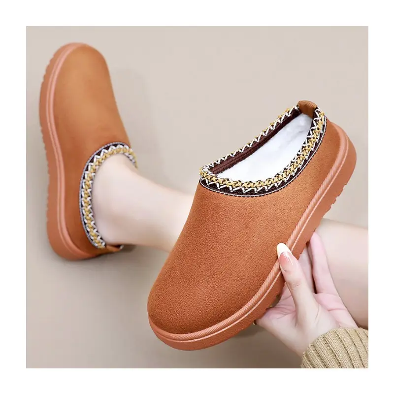 Snow Boots for Women Winter Thick Cotton Boots  Fleece Soft Soles for Comfortable Cotton Slippers Caps for Women's Short Boots