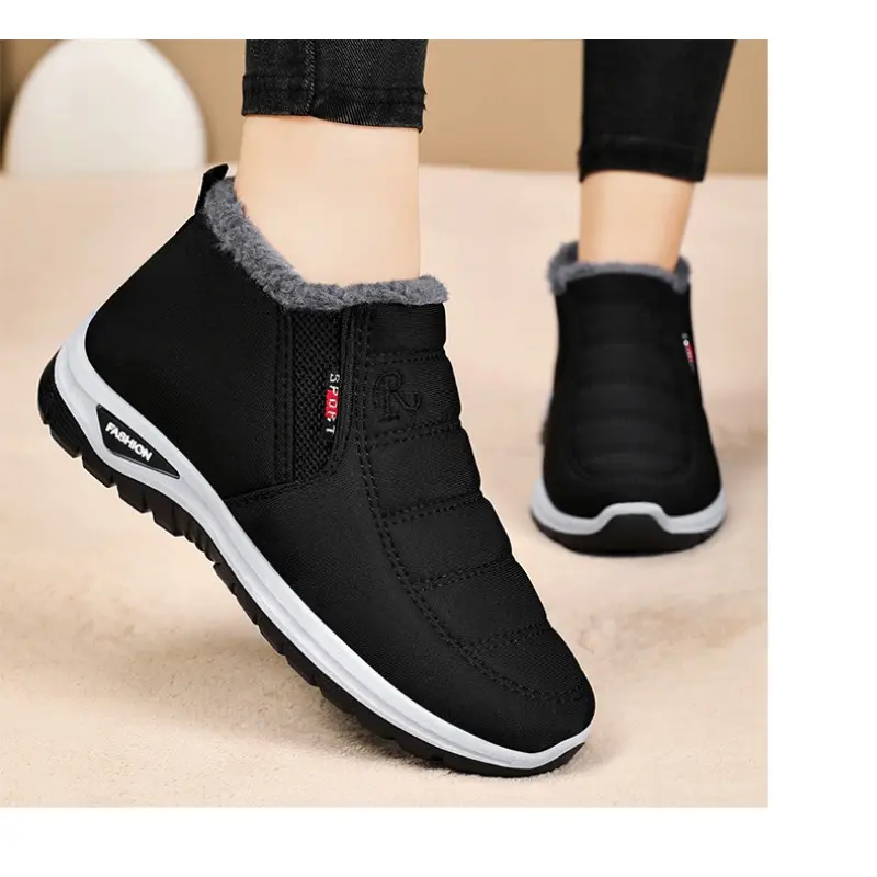 Snow Boots Men's New Wool Cotton Shoes  Single Foot Thick Velvet Comfortable and Safe  Dad Winter Safety Cotton Shoes