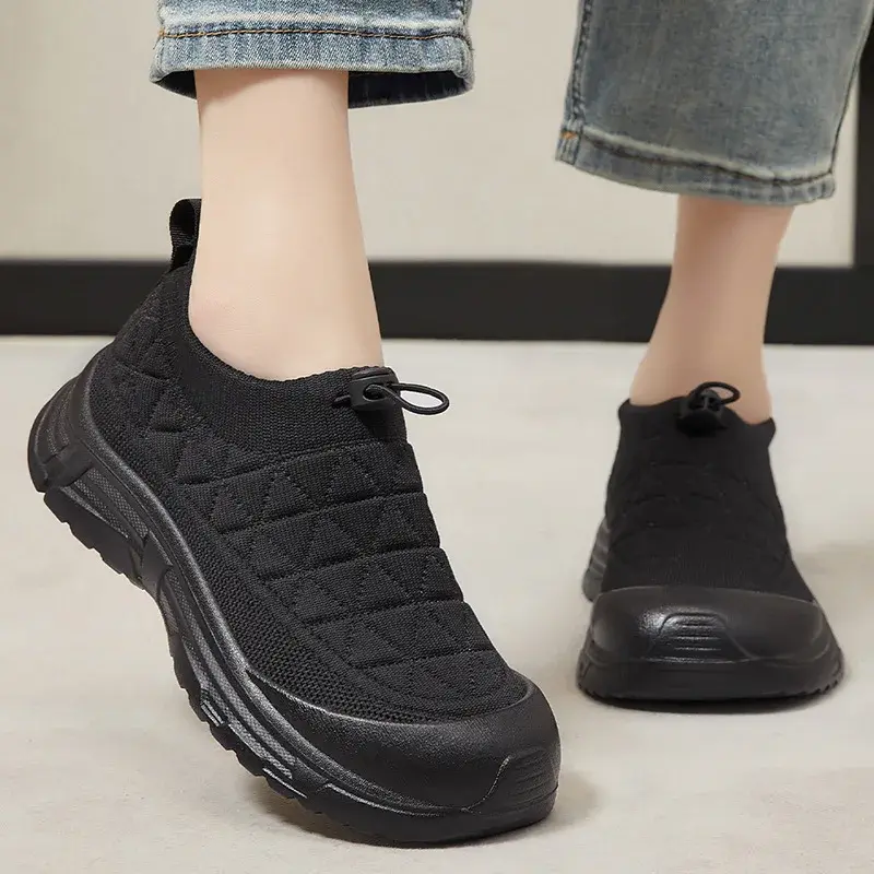 Spring new women's shoes, one foot mom shoes, polyurethane soft soled comfortable women's shoes, cute round toe sneakers women
