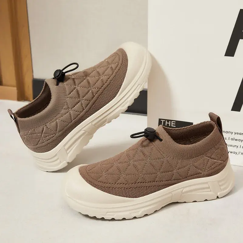 Spring new women's shoes, one foot mom shoes, polyurethane soft soled comfortable women's shoes, cute round toe sneakers women