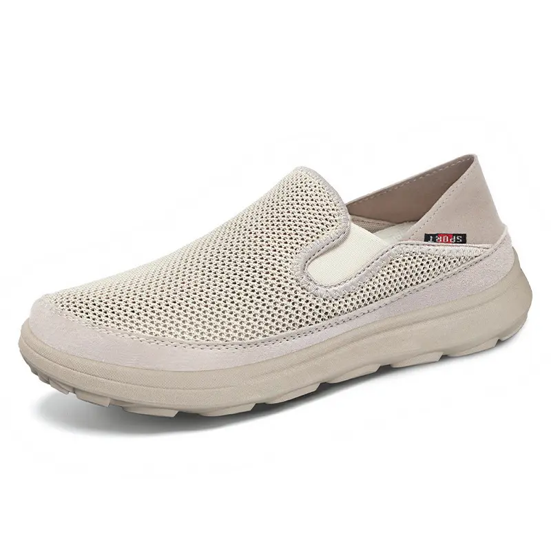 2025 Spring Men's Korean Mesh Shoes Breathable Lightweight Cushion Walking Shoes Non-Slip Urban Commuter Sneakers for Men