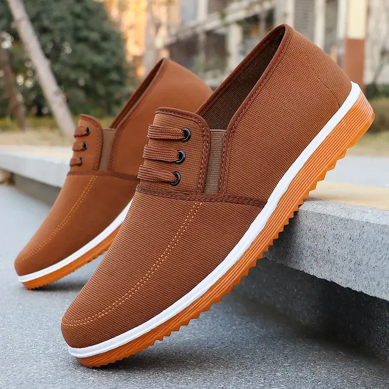 Men's Canvas Shoes: Casual Sports Loafers for Spring/Autumn with Solid Color and Flat Bottom  shoes for men  canvas shoes