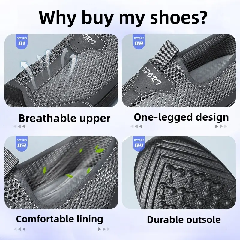Men's Summer Shoes Mesh Breathable Single Casual Sneaker Soft Soled Sports Shoes Comfortable Free Shippiing Shoes