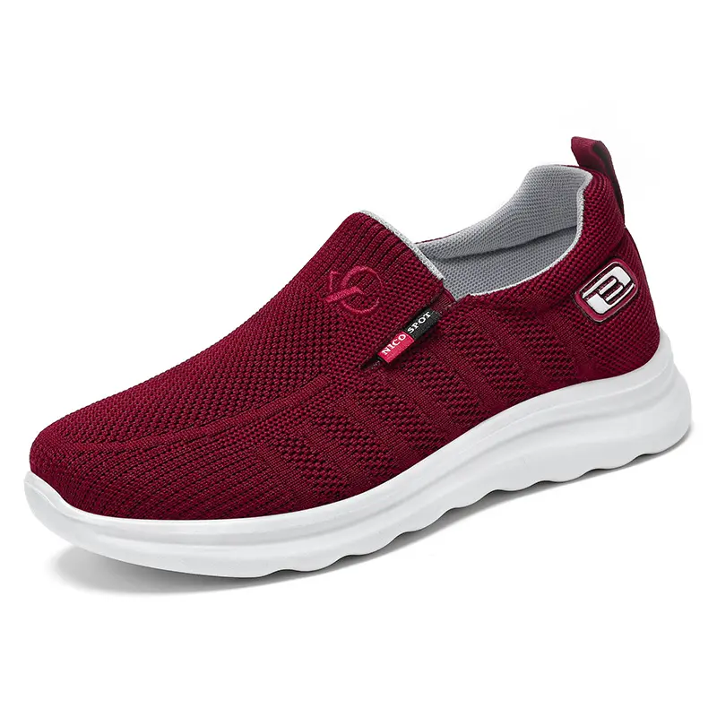 Women's Cloth Shoes 2024 New Knitted Lightweight Women's Shoes Trendy Soft Sole Comfortable, Breathable, and Leisure Kick on