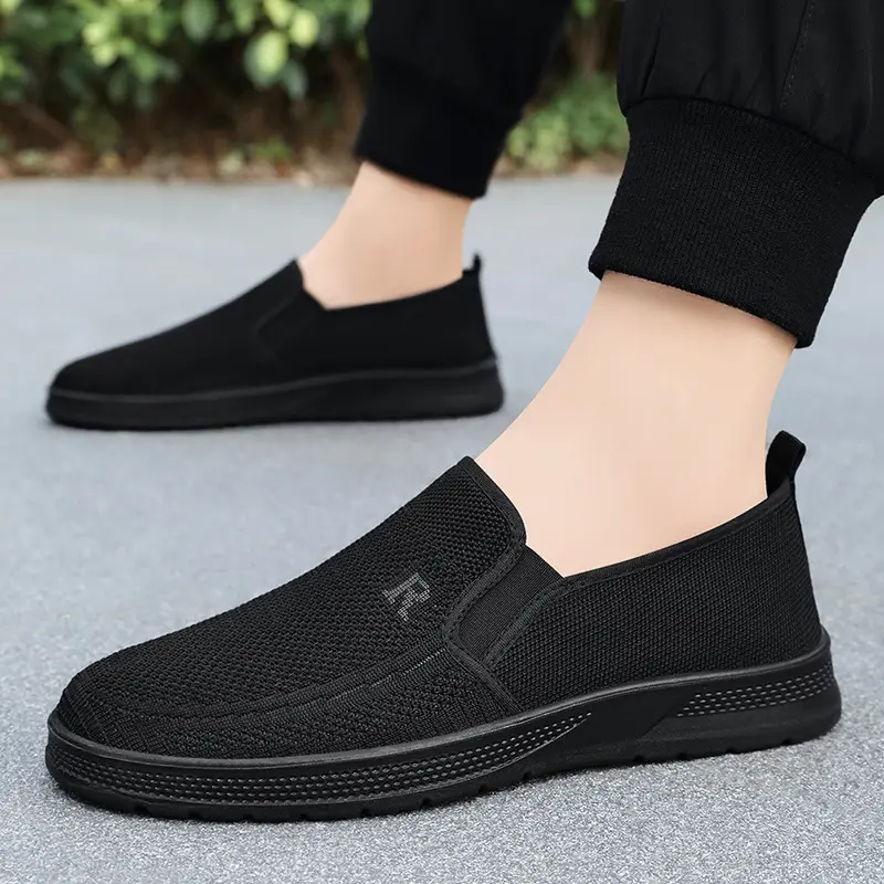 2024 summer lightweight and comfortable casual men's shoes for lazy people, one foot shoes, old Beijing cloth shoes for men