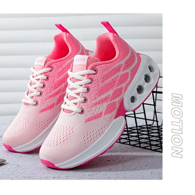 Women's New Trendy and Comfortable Sports Shoes with Soft Sole and Air Cushion Breathable Women's Plus Size Running Shoes