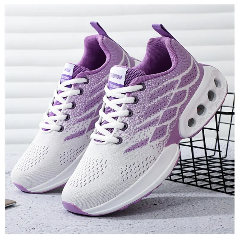Women's New Trendy and Comfortable Sports Shoes with Soft Sole and Air Cushion Breathable Women's Plus Size Running Shoes