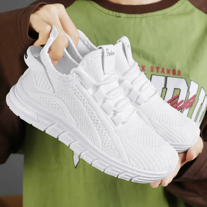 New Women's Shoes: Red Jogging Shoes, Knitted, Running, Casual, Green, One Step Stepping, Dad's Shoes, Women's Sports Shoes
